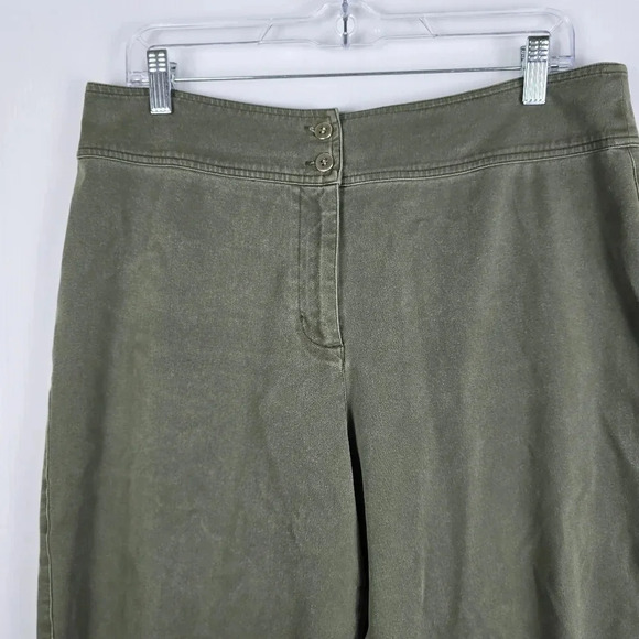 Chico's Olive Green Stretch Straight Leg Pants No Pockets Size 2.5/ 14 - Picture 3 of 8